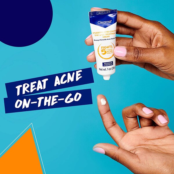 Clearasil Stubborn Acne 5 In 1 Spot Treatment Cream, 1 OZ