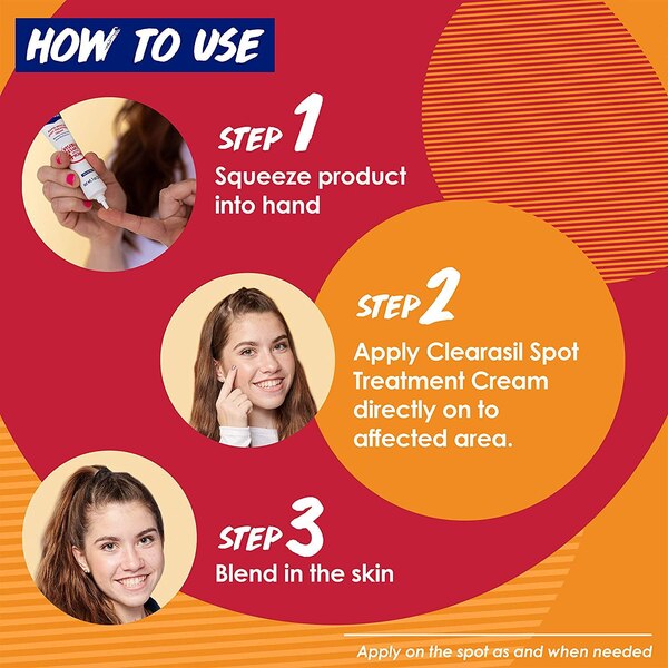 Clearasil Rapid Rescue Spot Acne Treatment Cream, 1 OZ