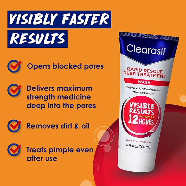 Clearasil Rapid Rescue Deep Treatment Wash, 6.78 OZ