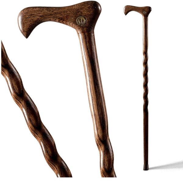 DMI Brazos 37" Twisted Dark Oak Walking Cane