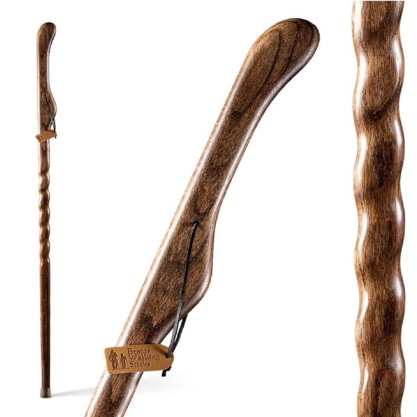 Brazos 55" Brown Twisted Ash Hitchhiker Walking Stick