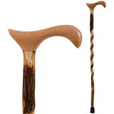 Brazos Twisted Hickory Derby Handcrafted Wood Walking Cane, thumbnail image 1 of 3