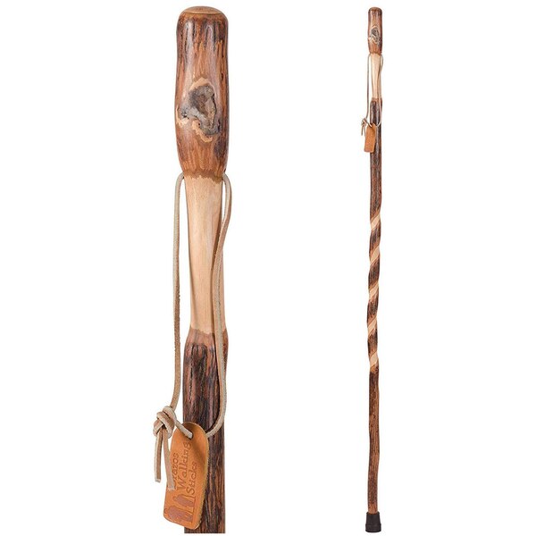 Brazos Twisted Hickory Handcrafted Wood Walking Stick