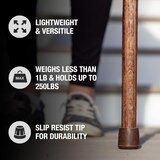 DMI Brazos 48" Red Twisted Oak Trekker Walking Stick, thumbnail image
