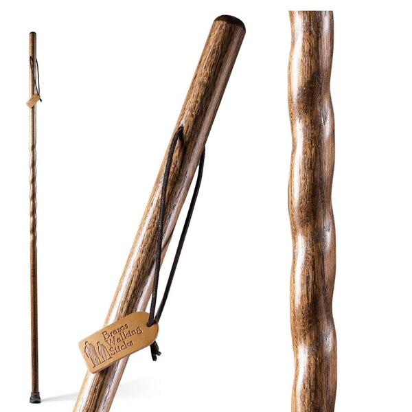 DMI Brazos 55" Twisted Oak Trekker Walking Stick, Brown