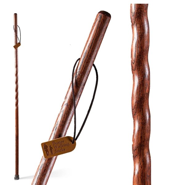 DMI Brazos 55' Twisted Oak Trekker Walking Stick, Red
