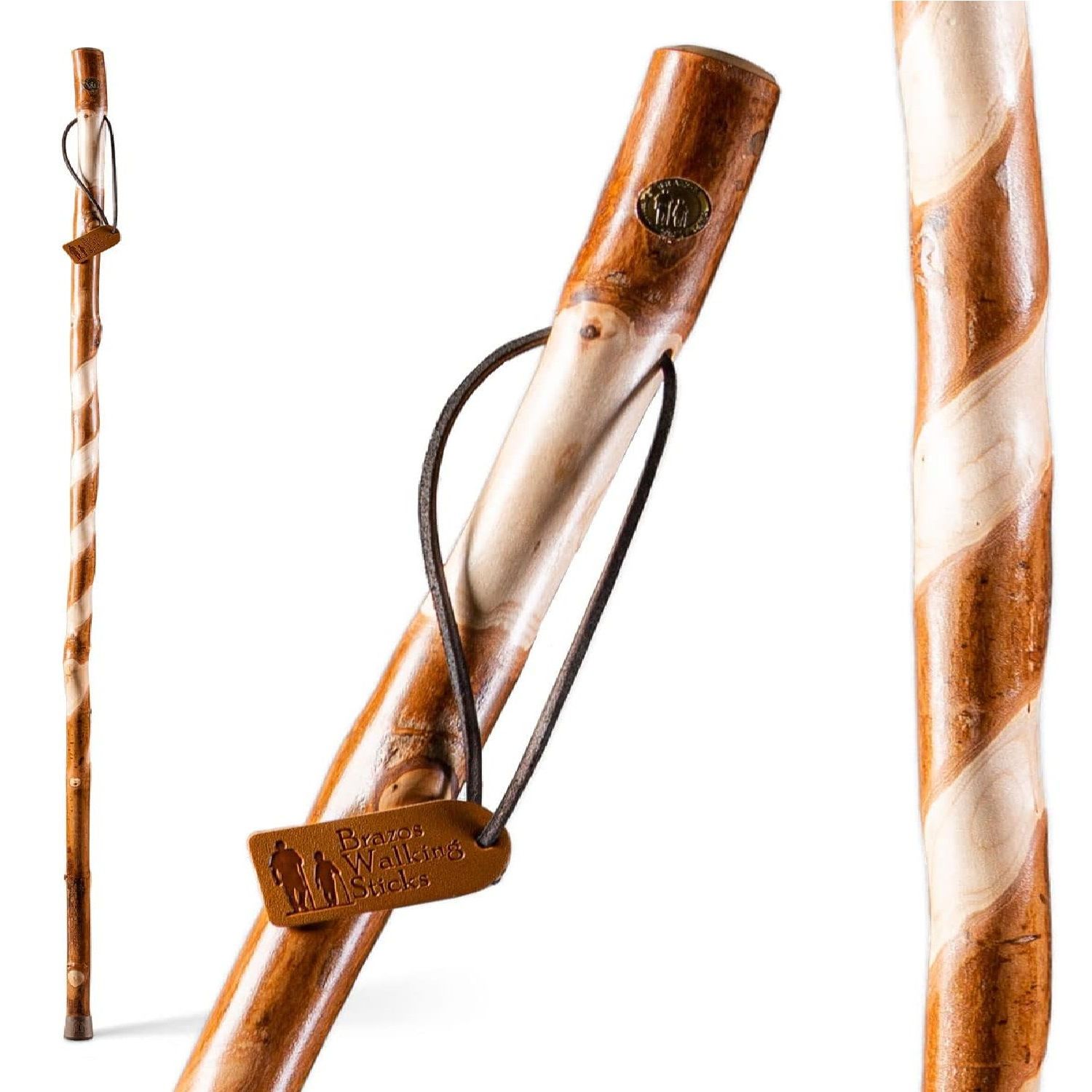 DMI Brazos 55" Twisted American Hardwood Walking Stick