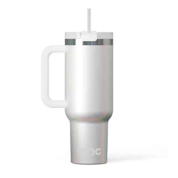 RTIC Road Trip Tumbler, White Glitter, 40 oz