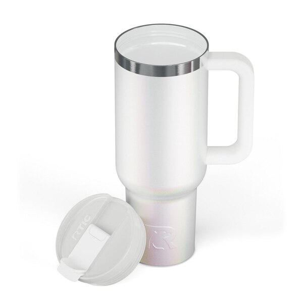 RTIC Road Trip Tumbler, White Glitter, 40 oz