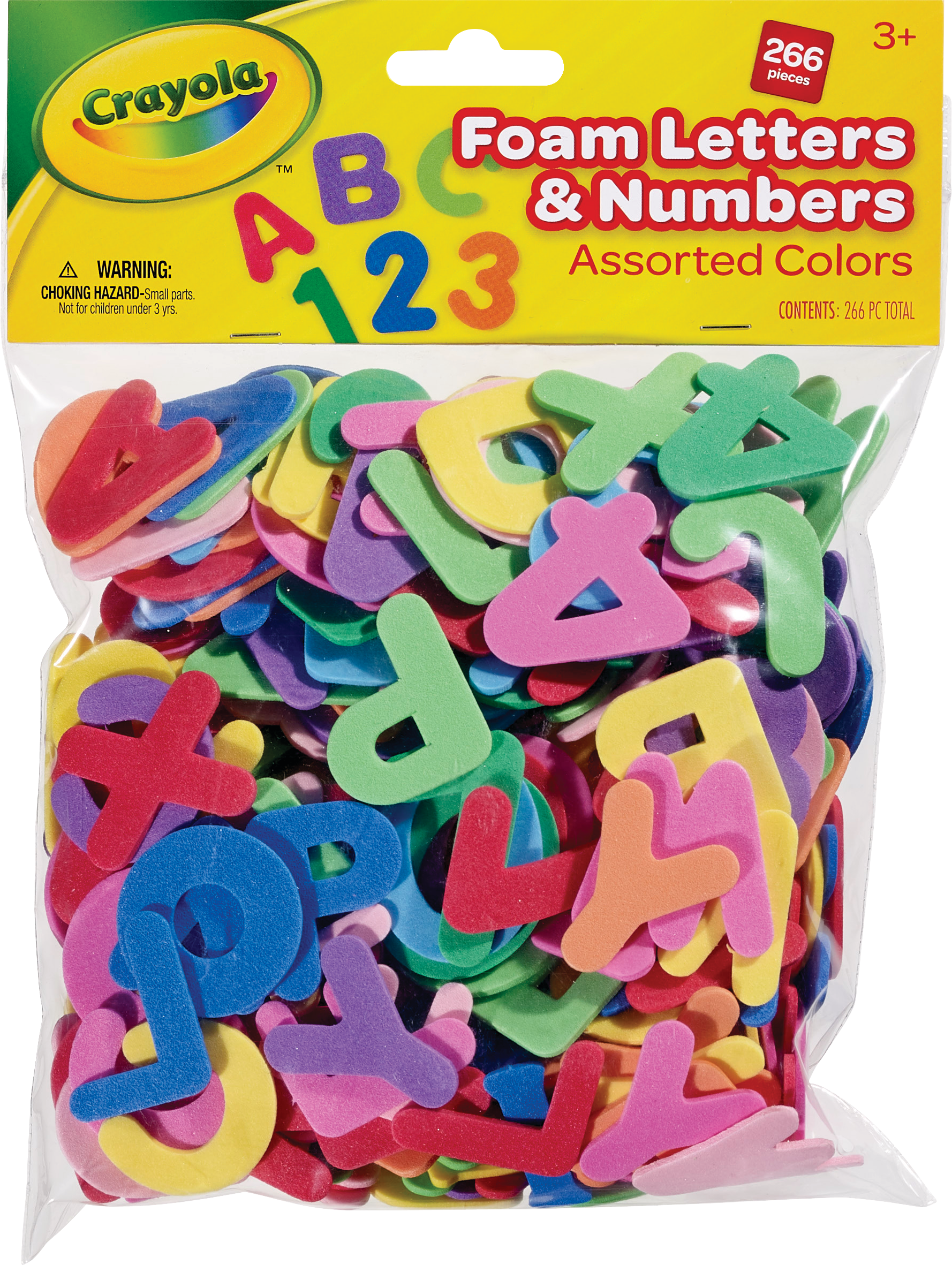 Crayola Foam Letters & Numbers, Assorted Colors, 266 CT