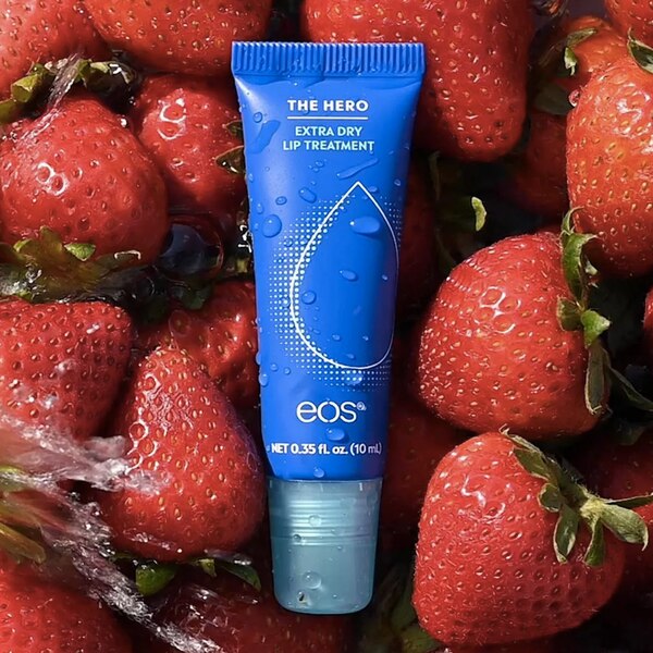 eos The Hero Extra Dry Lip Treatment, Natural Strawberry Extract, 24H Moisture Lip Repair, 0.35 fl oz, 2-Pack