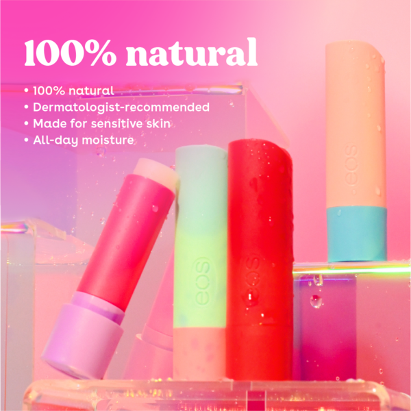 eos 100%  4-Pack Lip Balm Sticks, Natural Fruity Variety, 4 Pack