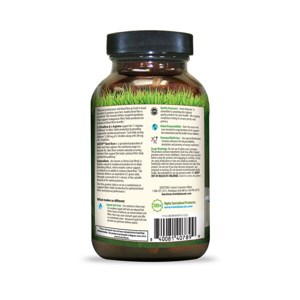 Irwin Naturals L-Citrulline + L-Arginine Booster for Men, 60 CT