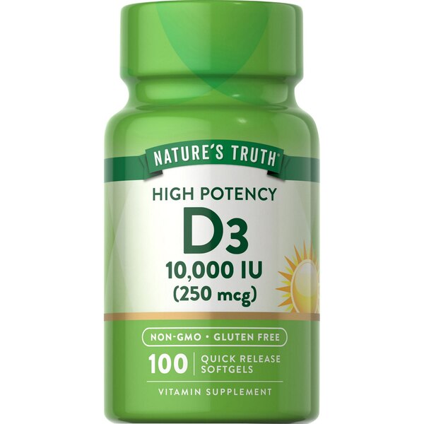 Nature's Truth High Potency Vitamin D Softgels, 250 mcg, 100 CT