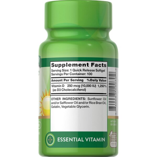 Nature's Truth High Potency Vitamin D Softgels, 250 mcg, 100 CT