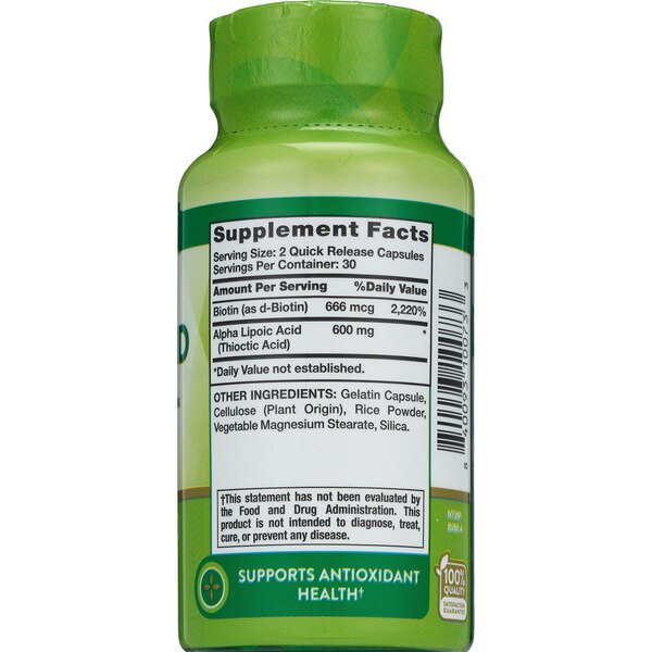 Nature's Truth Alpha Lipoic Acid 300mg Quick Release Capsules, 60 CT