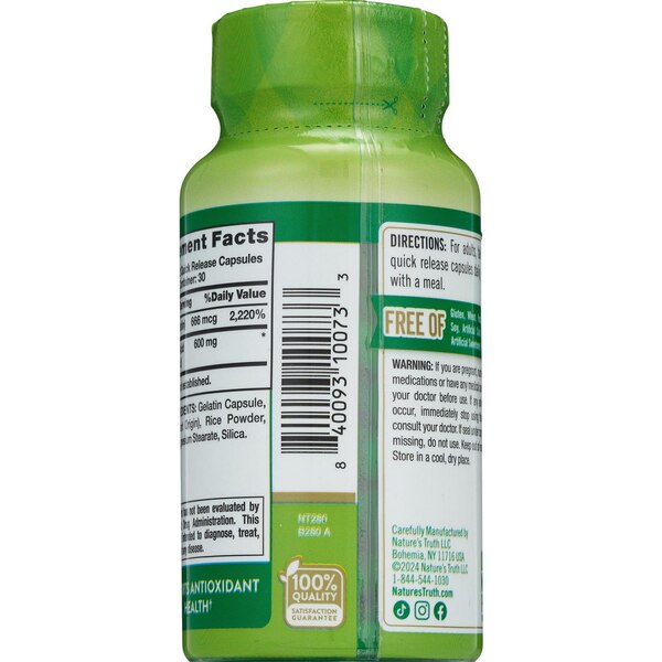 Nature's Truth Alpha Lipoic Acid 300mg Quick Release Capsules, 60 CT