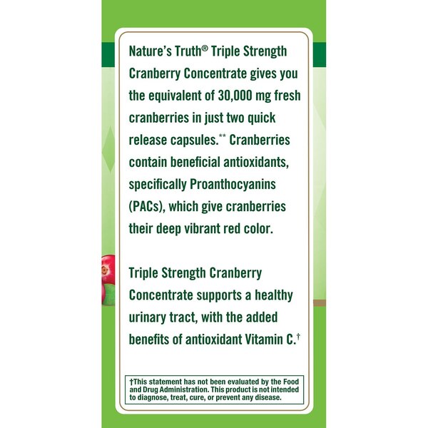 Nature's Truth Triple Strength Cranberry Concentrate 15,000 mg plus Vitamin C, 90 CT