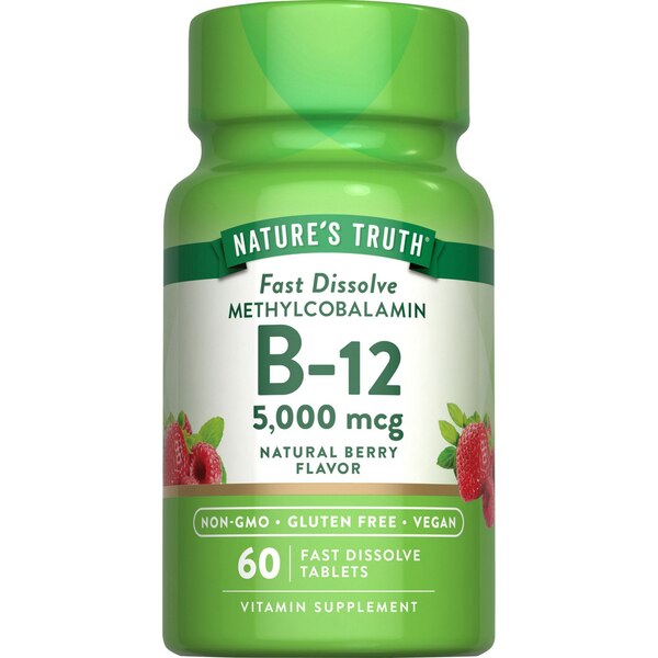 Nature's Truth Fast Dissolve Methylcobalamin Vitamin B-12, 5,000 MCG