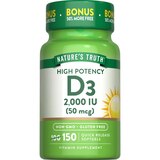 Nature's Truth High Potency Vitamin D3 Softgels, 50 mcg, 150 CT, thumbnail image