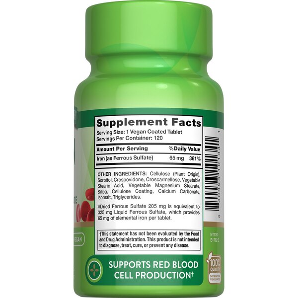 Nature's Truth Iron Supplement, 65 mg, 120 CT