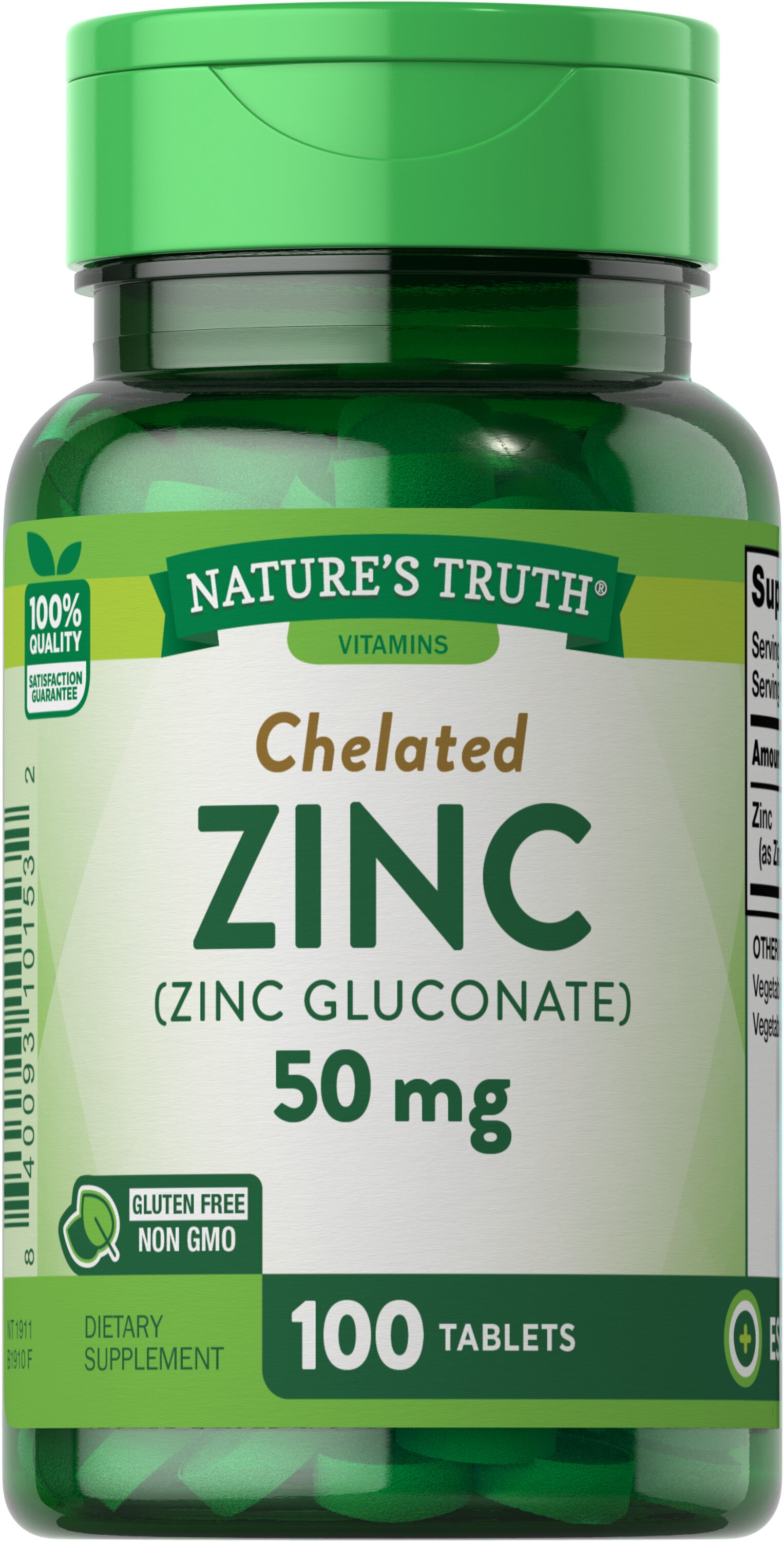 Nature's Truth Chelated Zinc (Zinc Gluconate) 50 mg