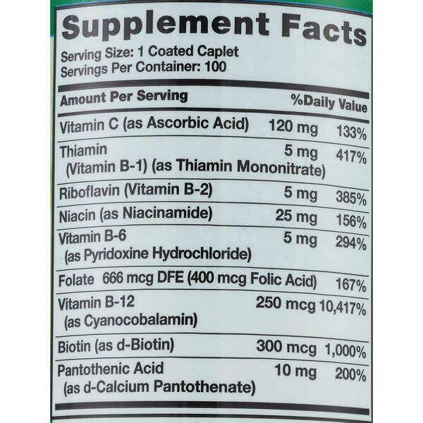 Nature's Truth Vitamin B Complex + Vitamin C Caplets, 100 CT