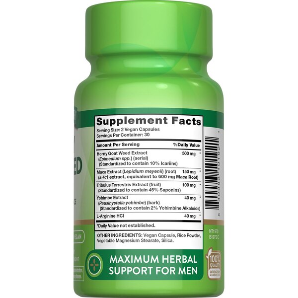 Nature's Truth Horny Goat Weed with MACA Vegetarian Capsules, 60 CT