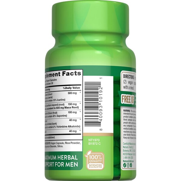 Nature's Truth Horny Goat Weed with MACA Vegetarian Capsules, 60 CT