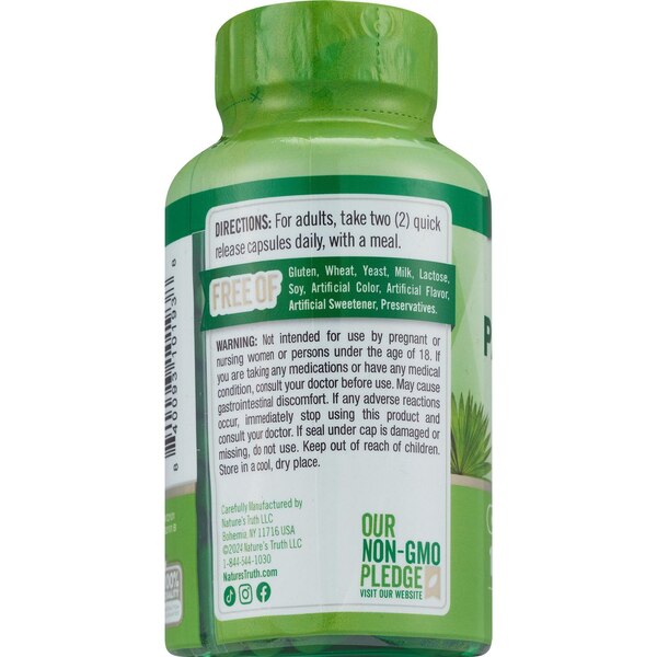 Nature's Truth Saw Palmetto Capsules, 120 CT