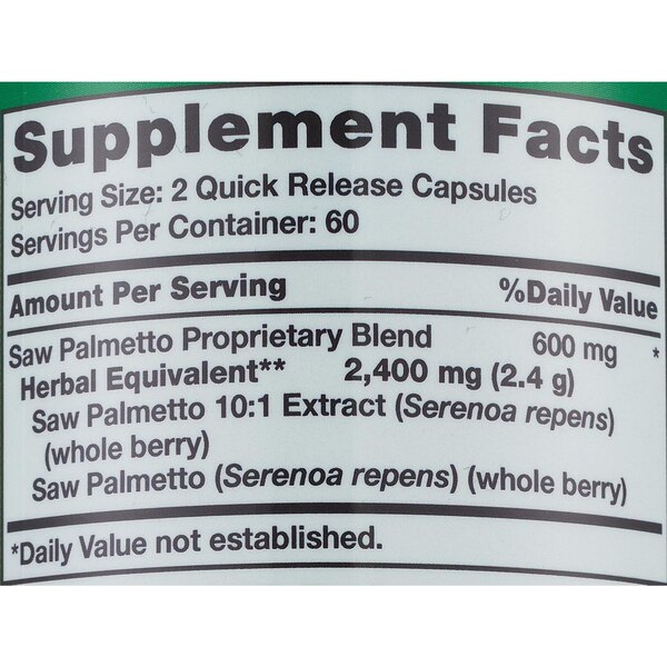 Nature's Truth Saw Palmetto Capsules, 120 CT