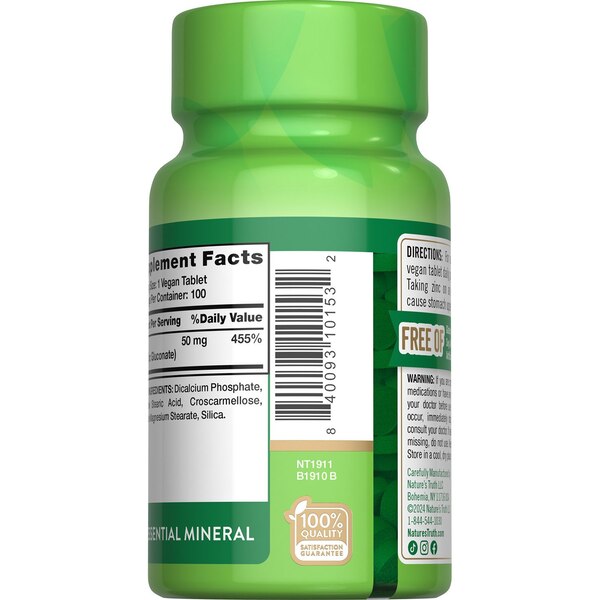 Nature's Truth Chelated Zinc (Zinc Gluconate)