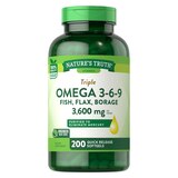 Nature's Truth Triple Omega 3-6-9 Fish, Flax, Borage, 3,600 MG, 200 CT, thumbnail image