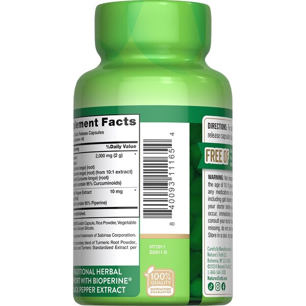 Nature's Truth Standardized Turmeric Curcumin Complex, 2000 MG