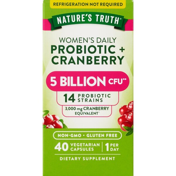 Nature's Truth Women's Probiotic + Cranberry Veggie Capsules, 50 CT