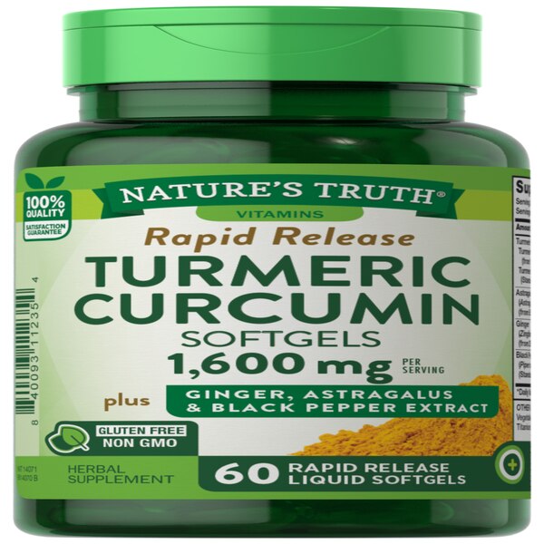 Nature's Truth Turmeric Curcumin Softgels, 1600 mg, 60 CT