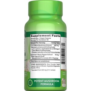 Nature's Truth Lions Mane Mushroom Capsules, 50 CT