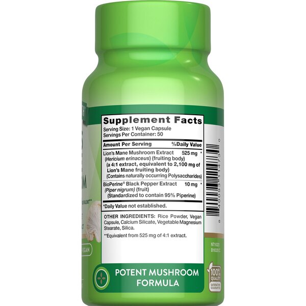 Nature's Truth Lions Mane Mushroom Capsules, 50 CT