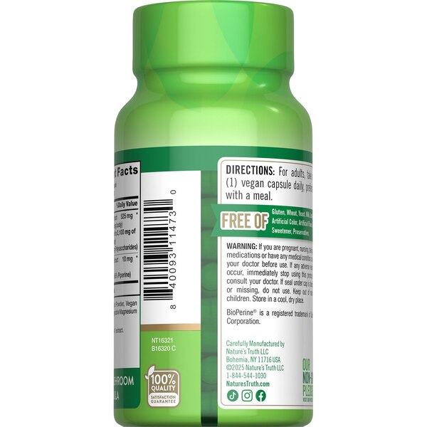 Nature's Truth Lions Mane Mushroom Capsules, 50 CT