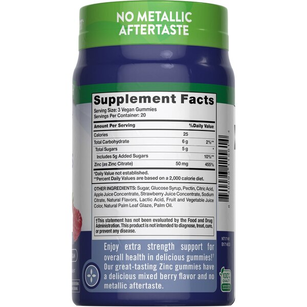 Nature's Truth Zinc Gummies, 50 mg, 60 CT