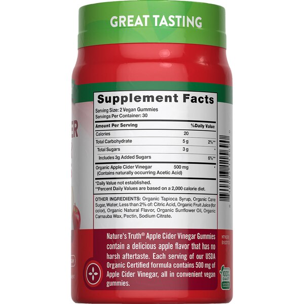 Nature's Truth Org Apple Cider Vinegar Gummies, 60 CT