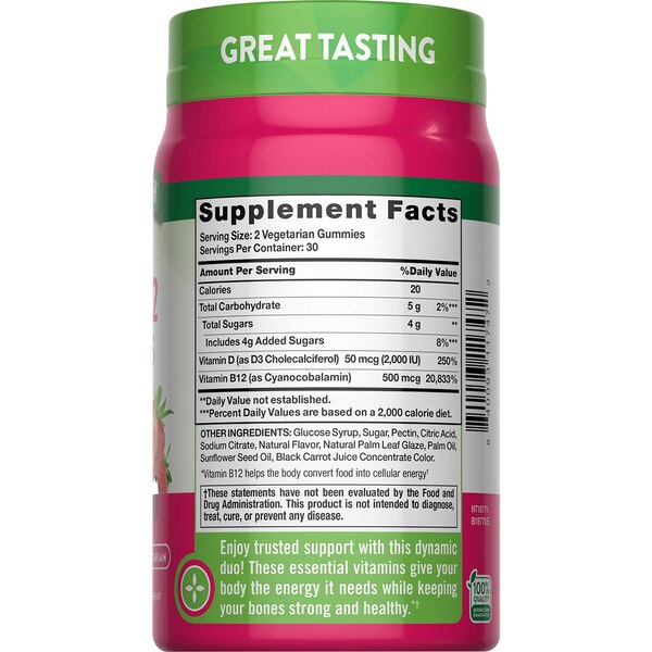 Nature's Truth D3+ B12 Gummies, 60 CT