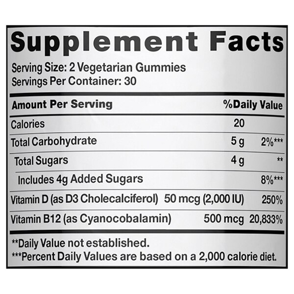 Nature's Truth D3+ B12 Gummies, 60 CT