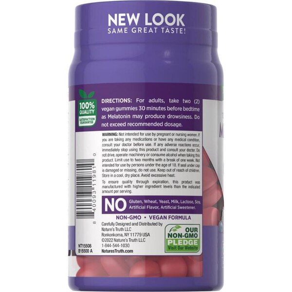 Nature's Truth 100% Drug Free Melatonin Gummies
