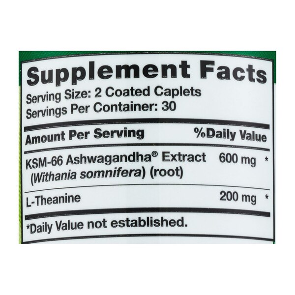 Nature's Truth KSM Ashwagandha 600mg Tablets plus L-Theanine, 60 CT