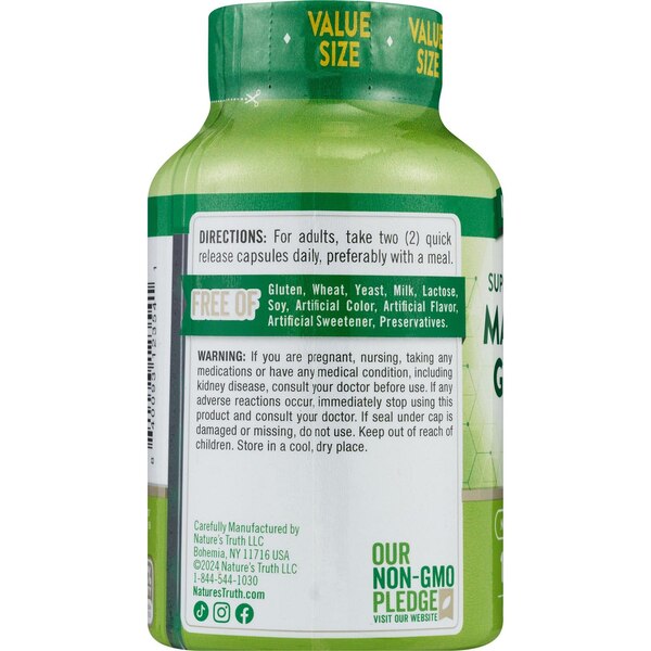 Natures Truth Magnesium Glycinate Capsules Value Size, 120 CT