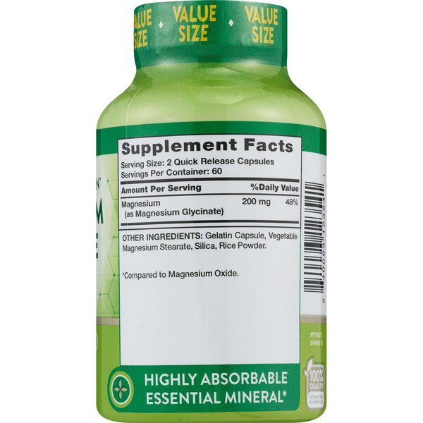 Natures Truth Magnesium Glycinate Capsules Value Size, 120 CT