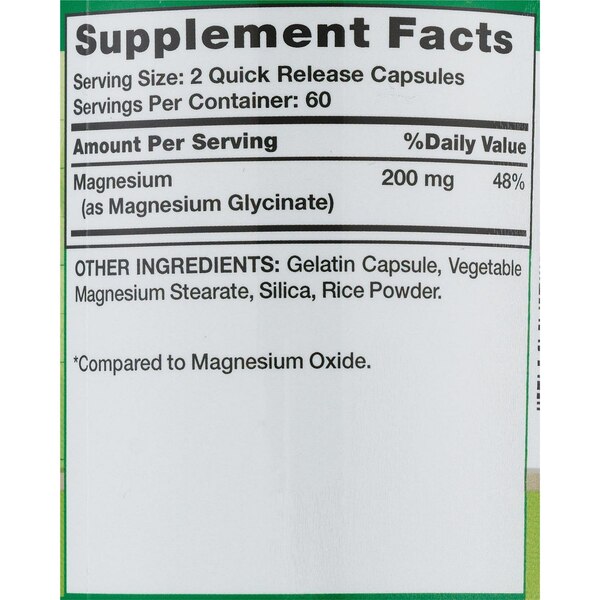 Natures Truth Magnesium Glycinate Capsules Value Size, 120 CT