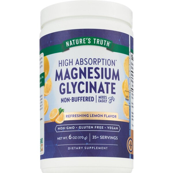 Nature's Truth Magnesium Glycinate Powder Lemon, 6 OZ