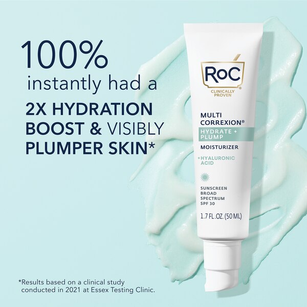 RoC Multi Correxion Hydrate + Plump SPF 30 Daily Moisturizer with Hyaluronic Acid, 1.7 OZ